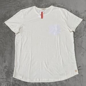 Marine Layer Heavy Slub Pocket Tee T-Shirt Mens Large Antique Cream Soft New NWT